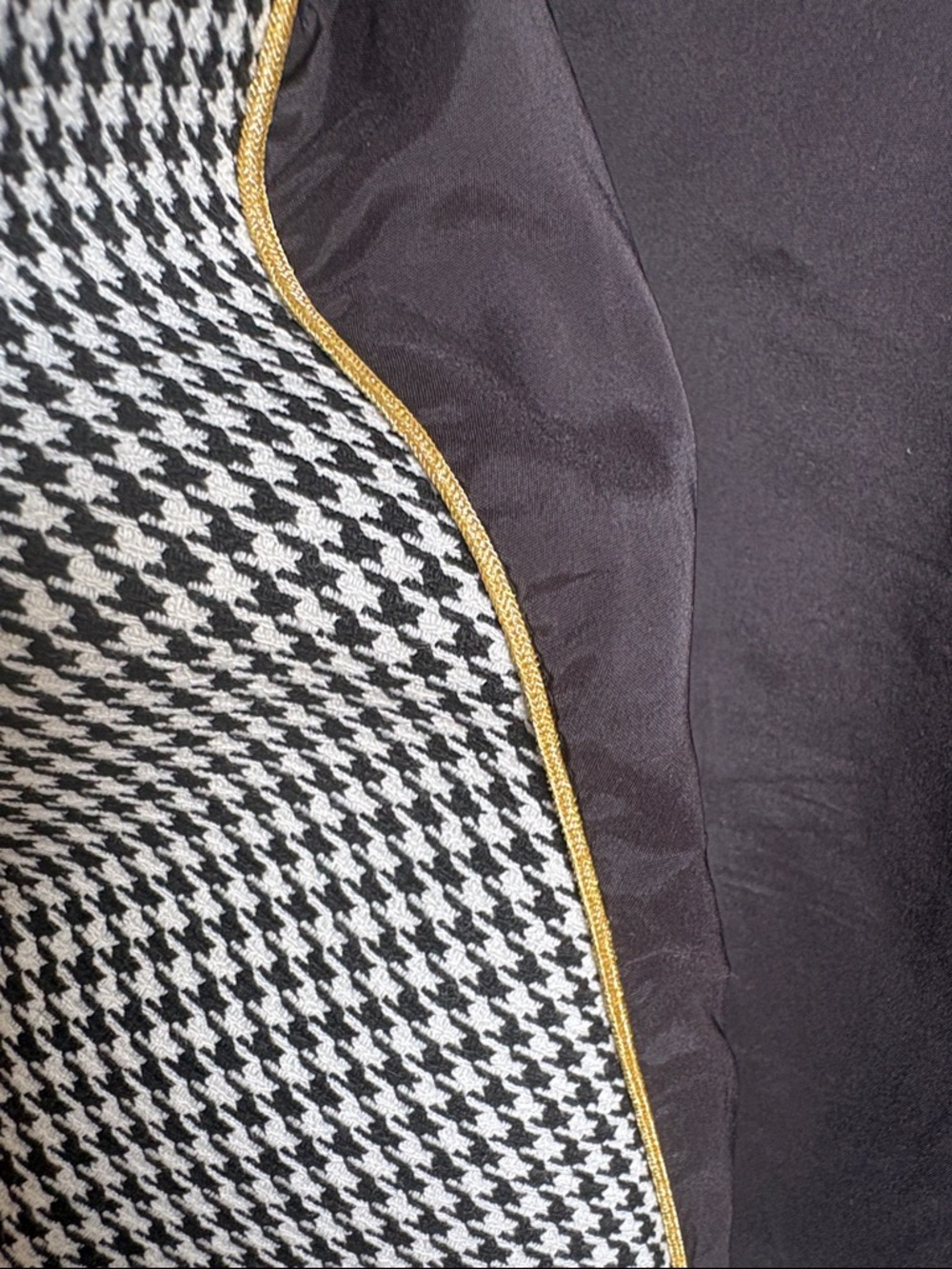 Express Black and White Houndstooth Single-Button Blazer - Picture 5 of 6